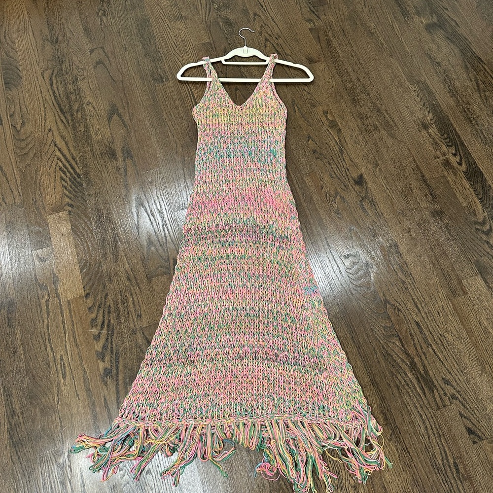 Zara Colorful Knit dress with Pink and Green